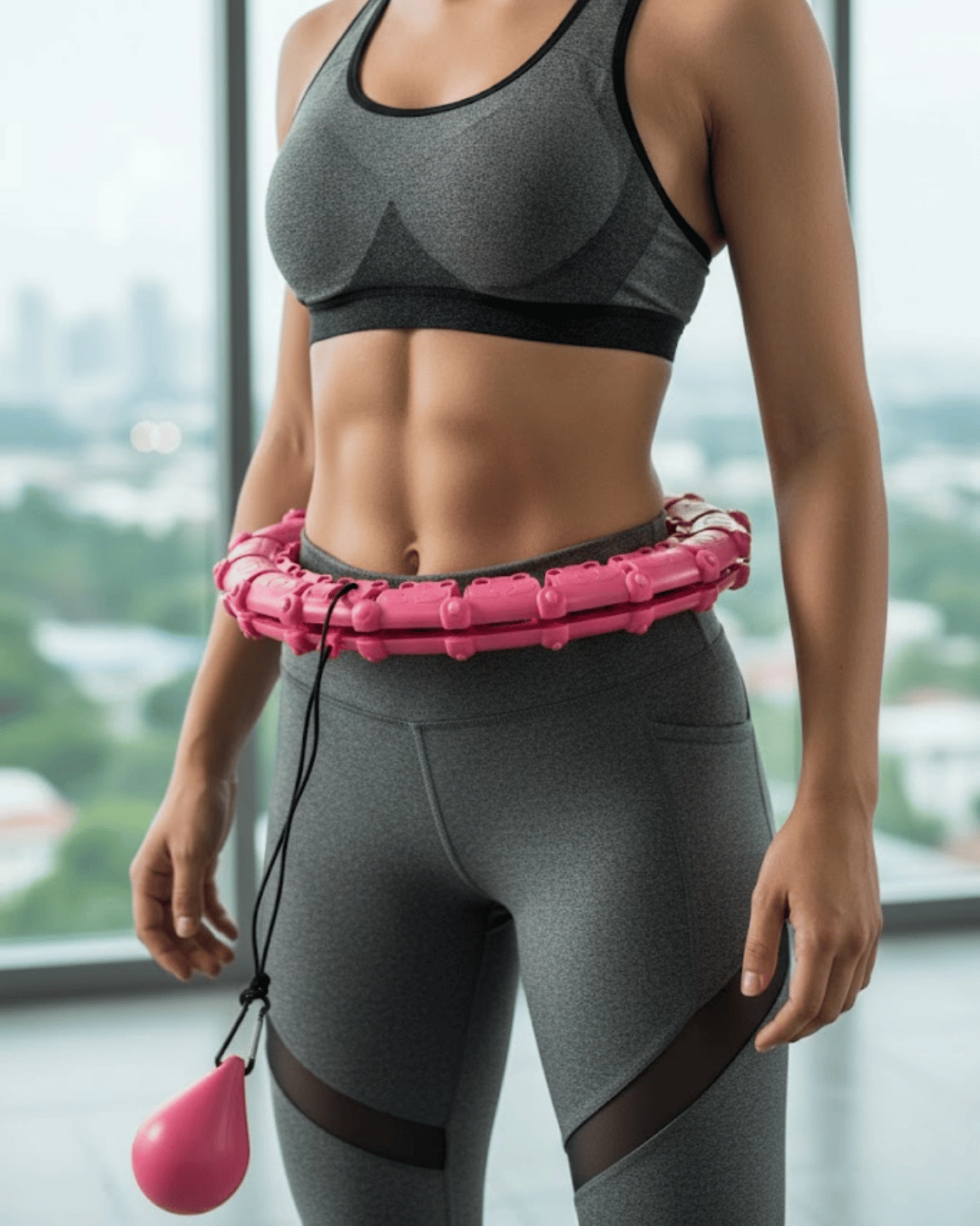 Akıllı Hula Hoop Çemberi 24 Parça Ayarlanabilir Mor Zayıflama Halkası