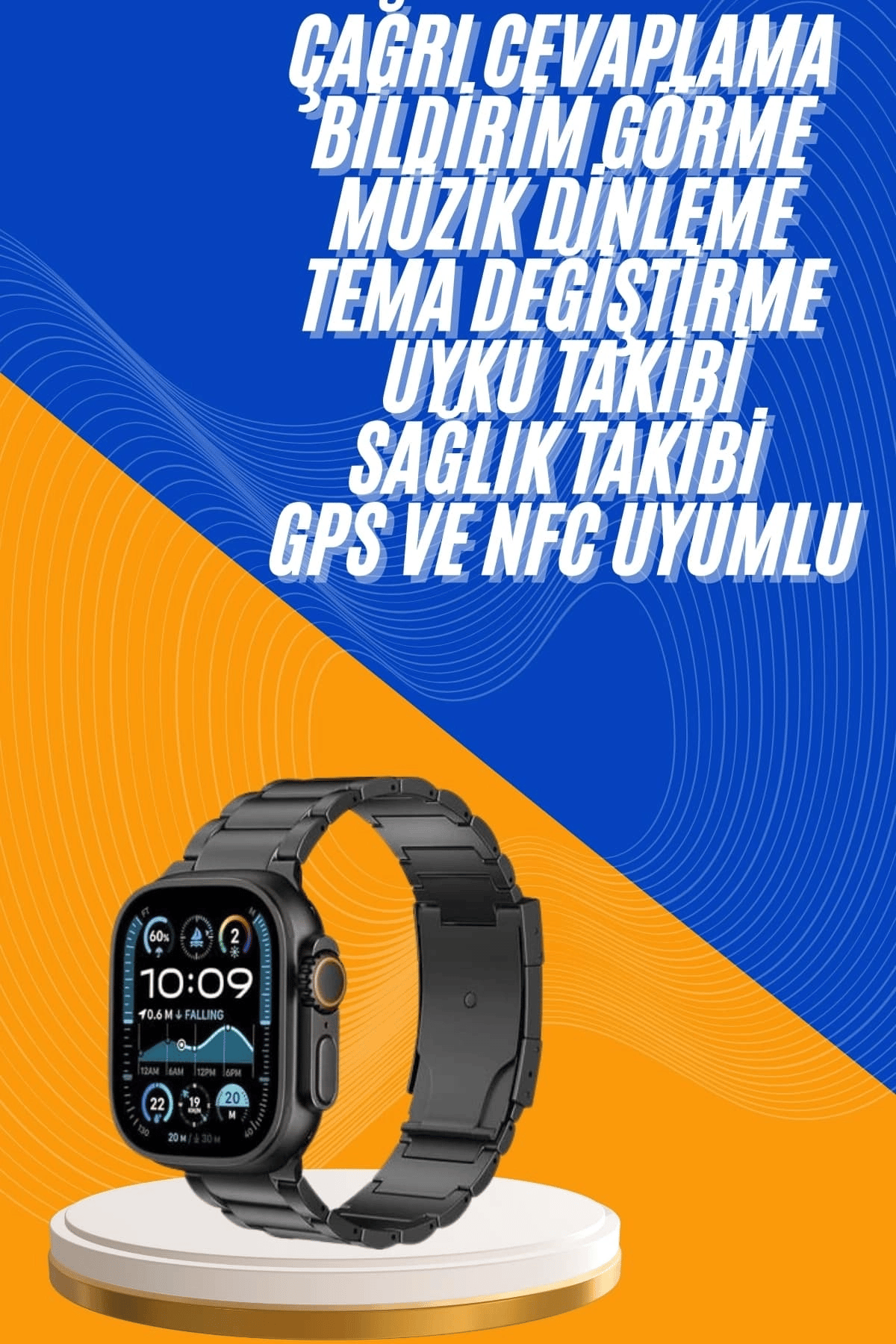 Akıllı Saat 3 Kordonlu Waterproof Adımsayar, Titreşim ve GPS Özelliği
