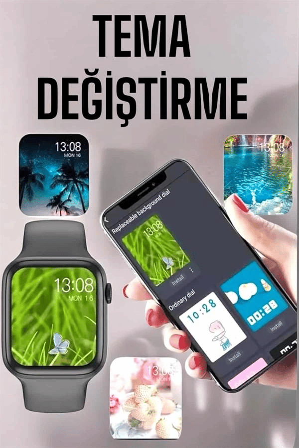 Akıllı Saat Amoled Ekran Yeni Nesil Bluetooth Bağlantılı