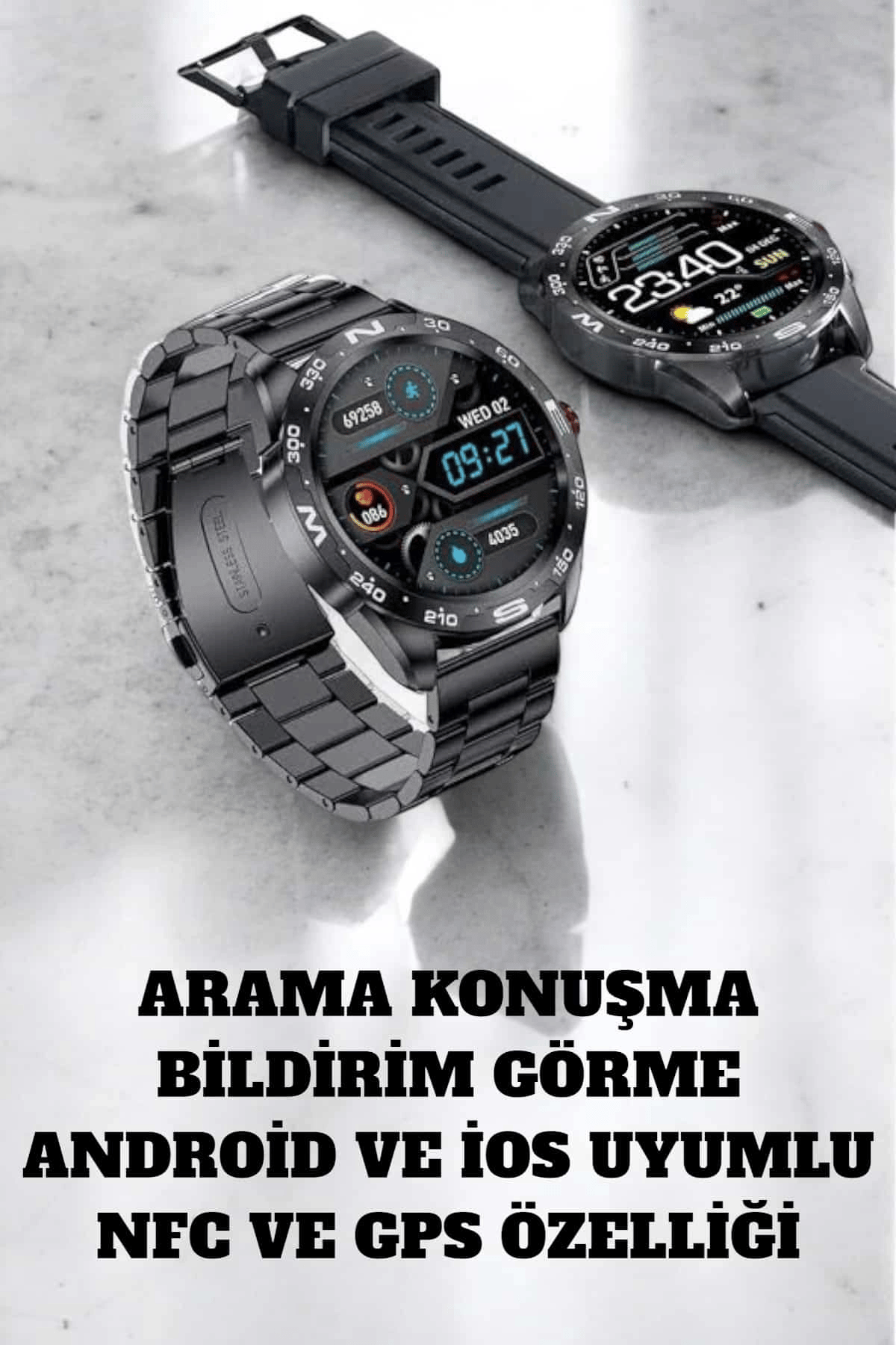 Akıllı Saat Arama Cevaplayan Titreşim Özelliğiyle Bildirim Görebilen