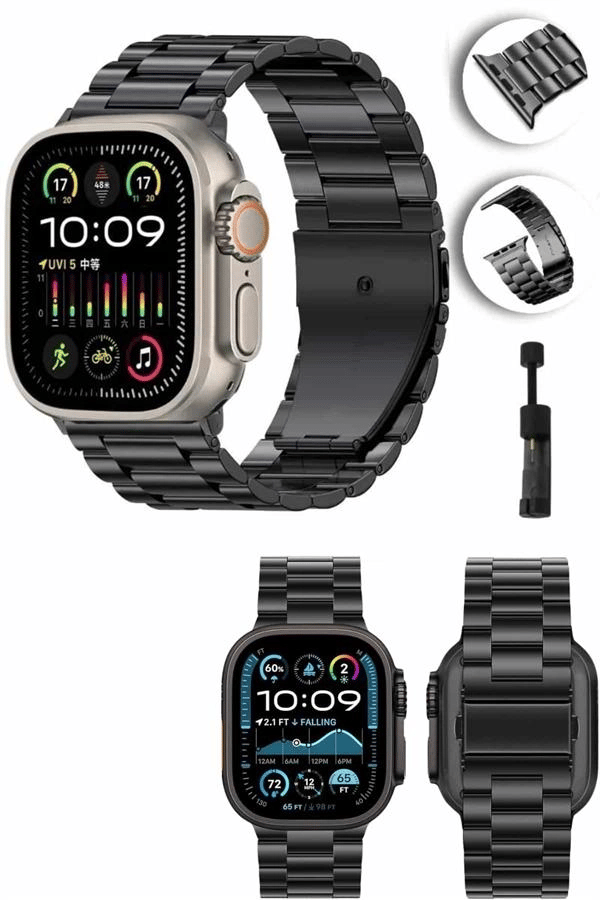 Akıllı Saat Arama Konuşma GPS ve NFC Özelliği 3 Kordonlu Amoled Ekran