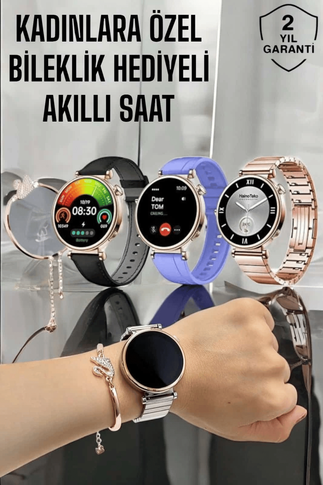 Akıllı Saat Kadınlara Özel Arama Cevaplayan Bluetooth Bağlantılı