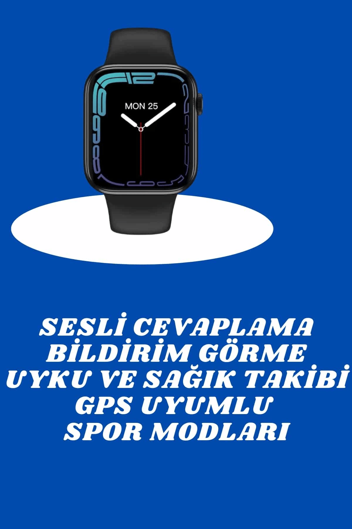 Akıllı Saat Nabız Ölçebilen Adımsayar Kalori Hesaplama Tema Değiştirme GPS Uyumlu