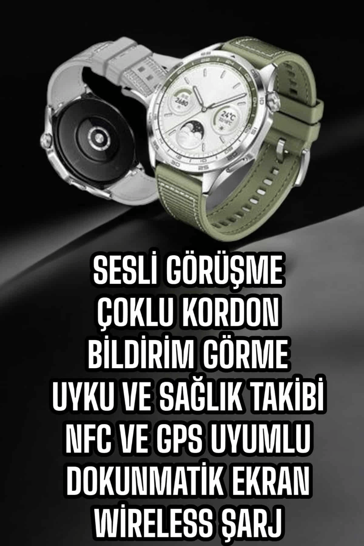 Akıllı Saat Sesli Görüşme Titreşimli Nabız Sensörlü Spor Modları
