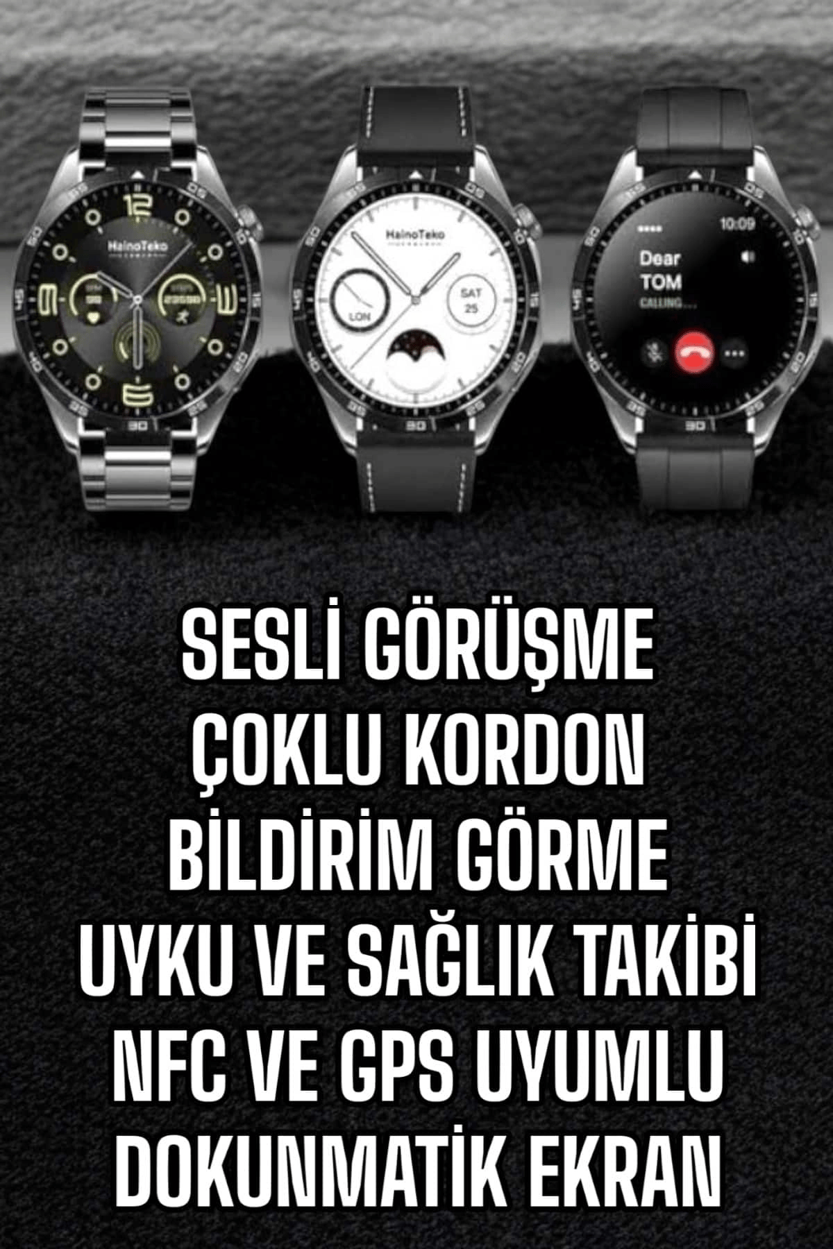 Akıllı Saat Titreşimli Amoled Ekran Uyku ve Sağlık Takibi Sesli Görüşme