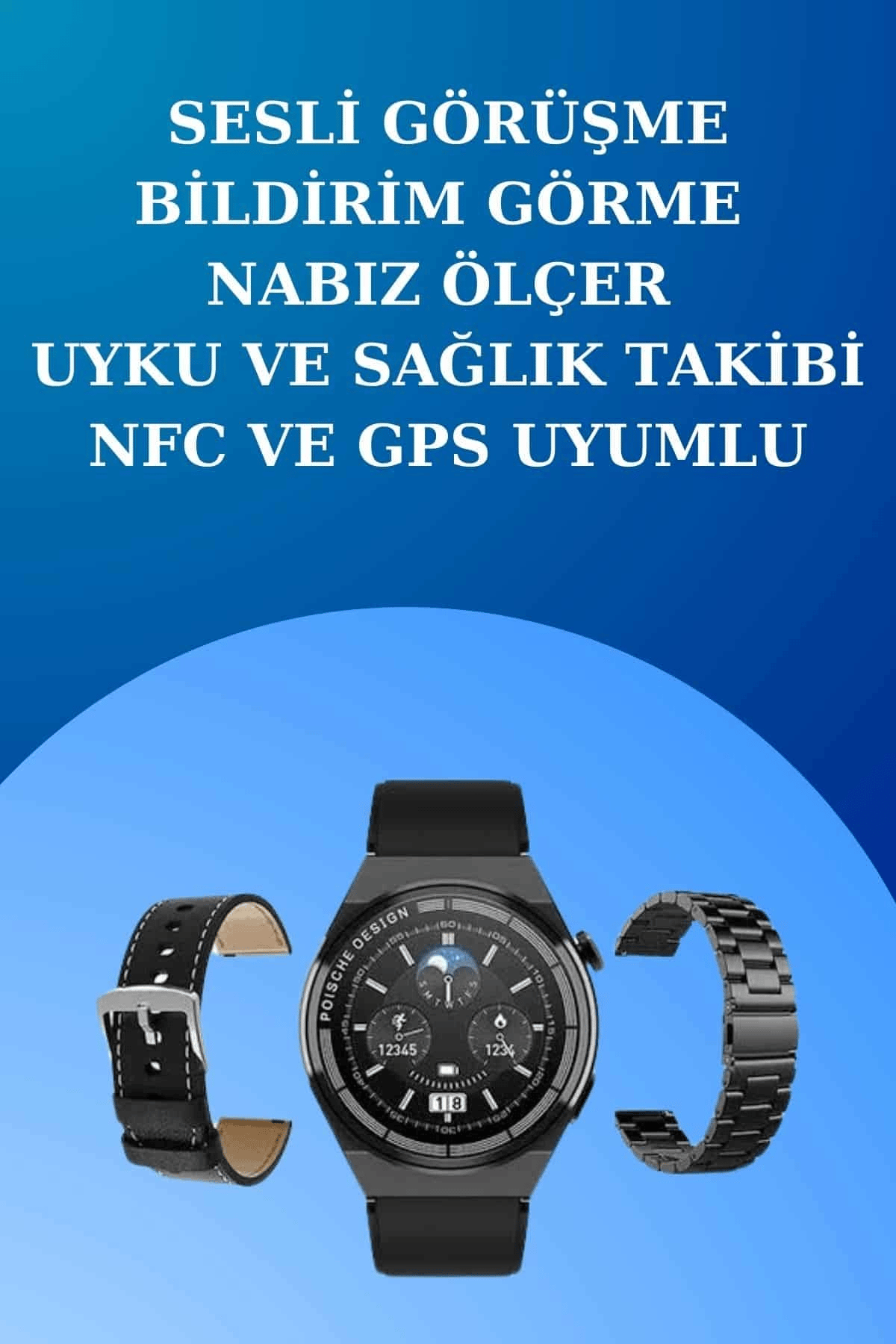 Akıllı Saat ve Kulaklık Seti Dokunmatik Ekran 5.0 Bluetooth Bağlantılı Sesli Görüşme