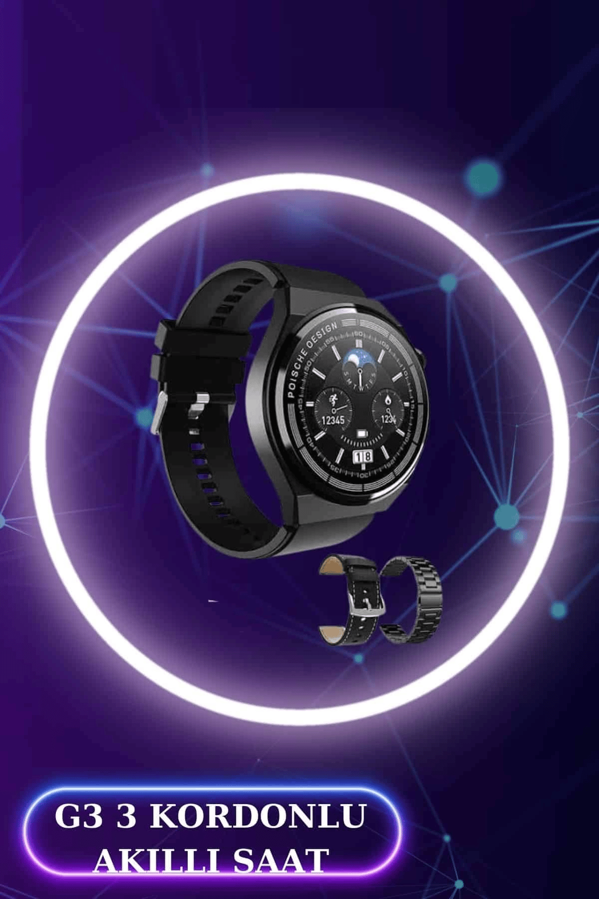 Akıllı Saat ve Kulaklık Seti Dokunmatik Ekran 5.0 Bluetooth Bağlantılı Sesli Görüşme