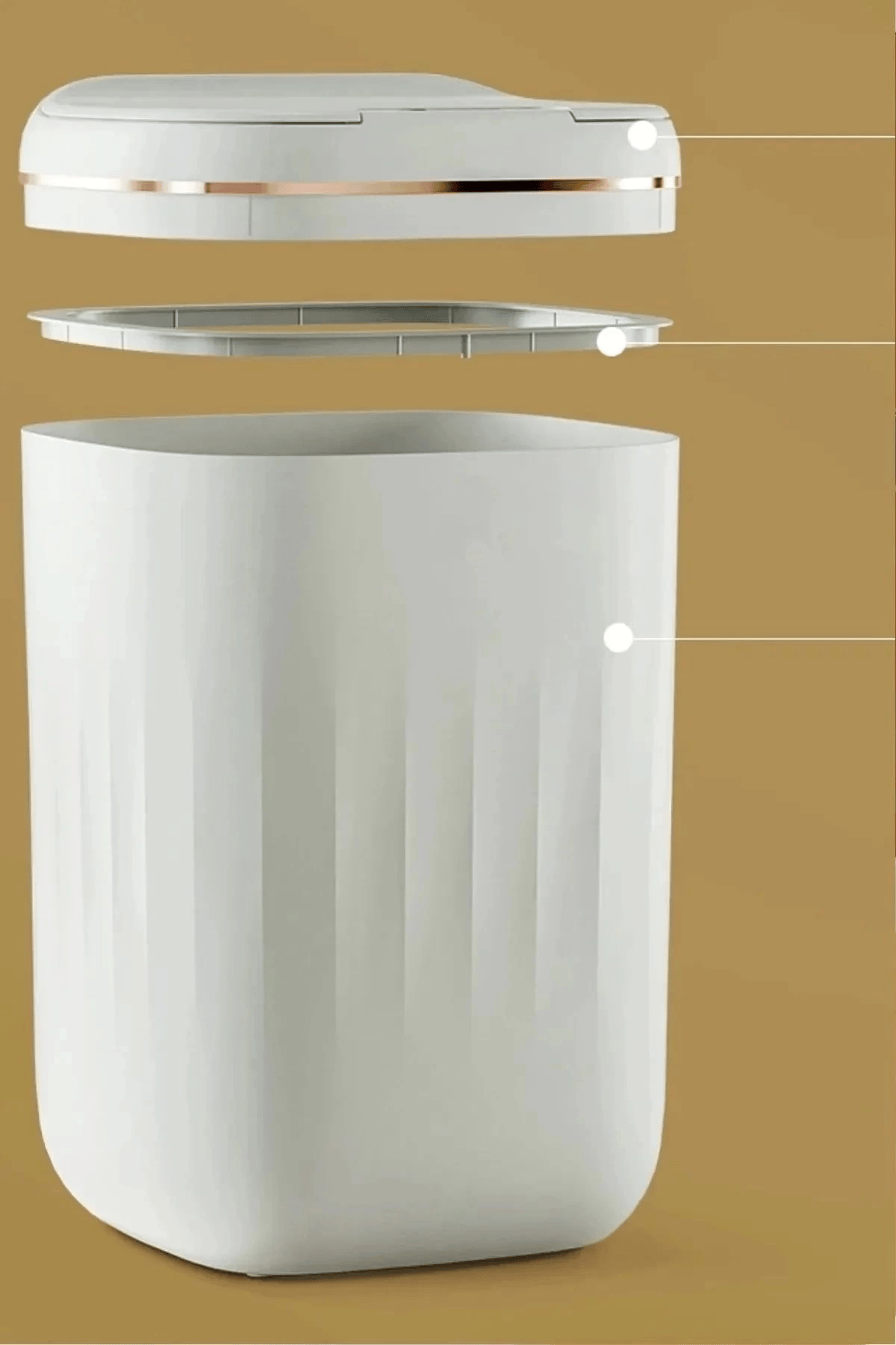Akıllı Teknolojik Çöp Kutusu UV Işıklı Otomatik Aç Kapat Sensörlü Mutfak Banyo Ev 20L