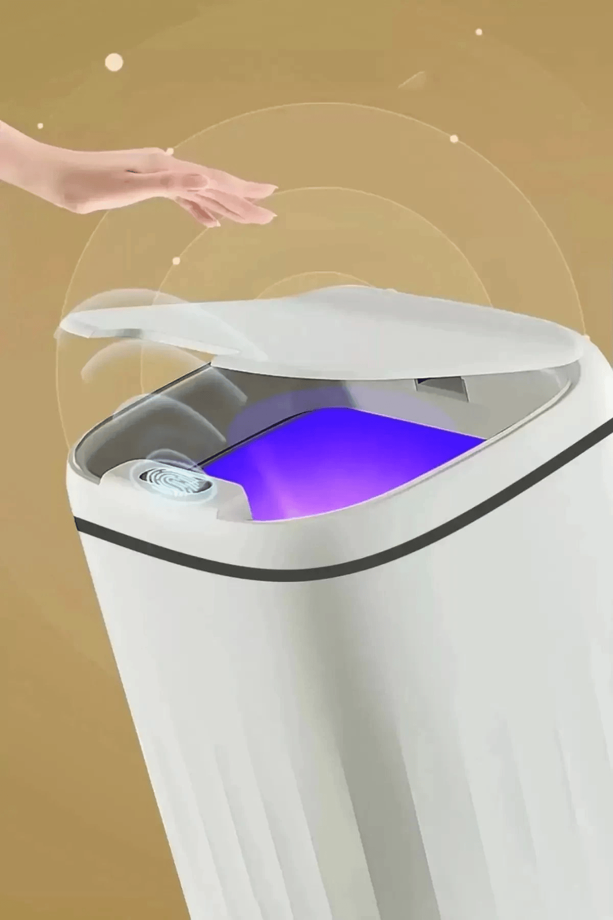 Akıllı Teknolojik Sensörlü Çöp Kovası Işık Antibakteriyel Koku Geçirmez Mutfak Banyo Wc Ofis 20l Uv