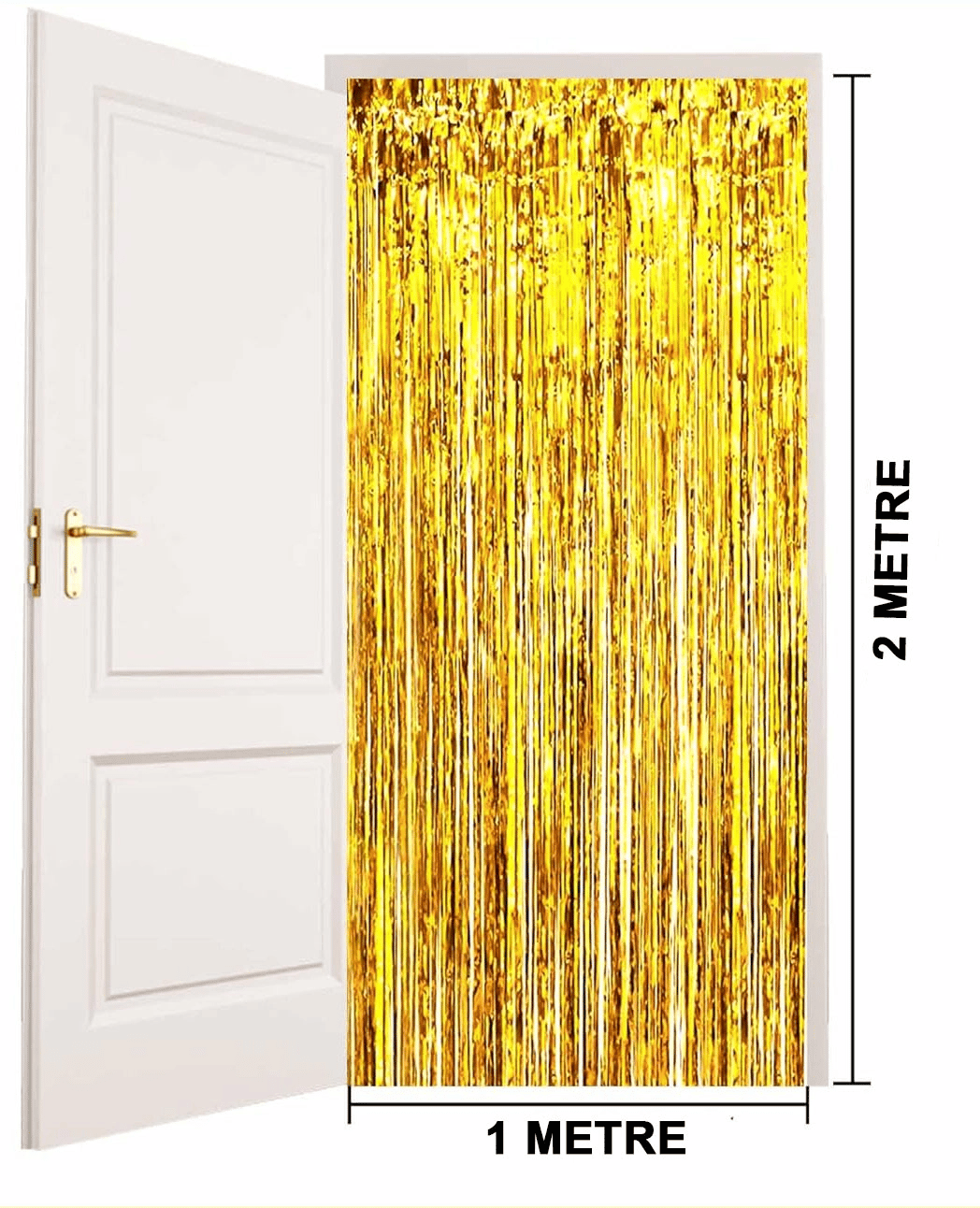 Altın Gold Renk Ekstra Metalize Parlak Saçaklı Arka Fon Perde İthal A Kalite 1x2 Metre Bx40