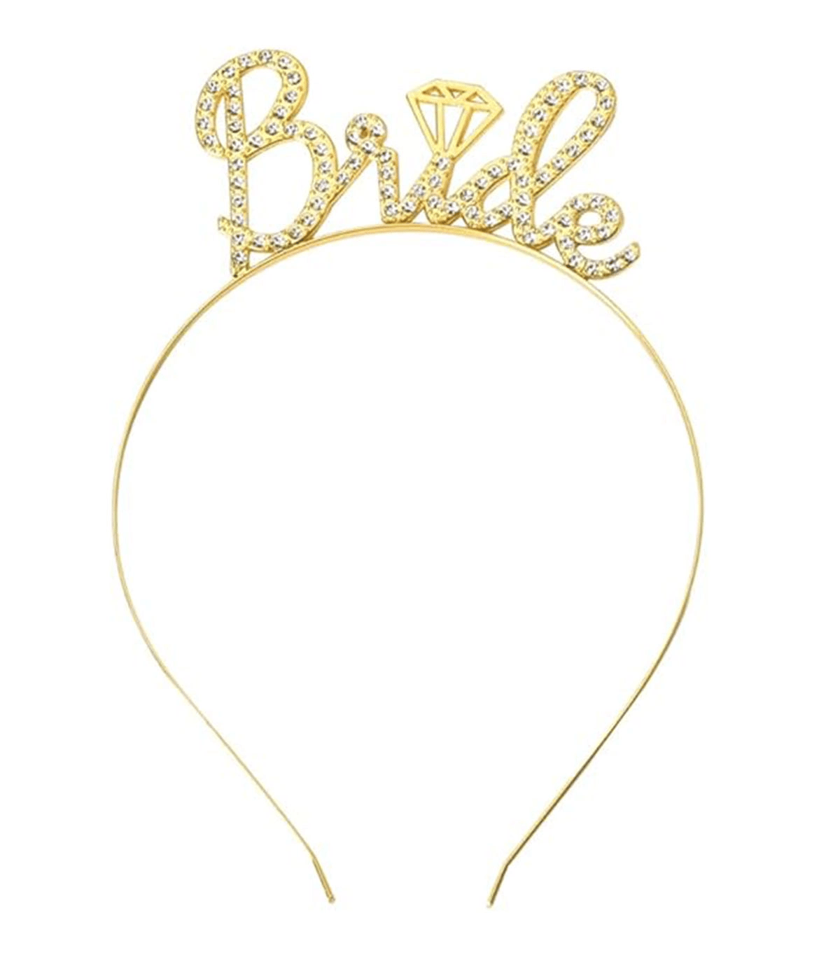 Altın Renkli Taşlı “bride” Gelin Tacı – El Yazısı Yazı Tipiyle Bx40