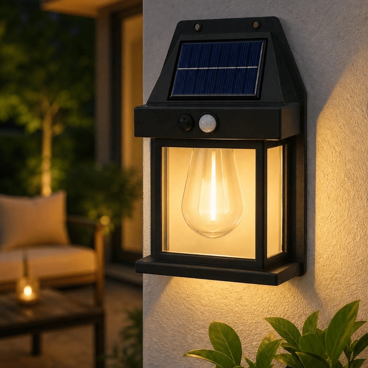 Ampul Model 3 Modlu Solar Led Duvar Lambası, Güneş Enerjili, Şarjlı Kablosuz Dış Mekân Apliği, Bahçe Ve Kapı Lambası Bx40