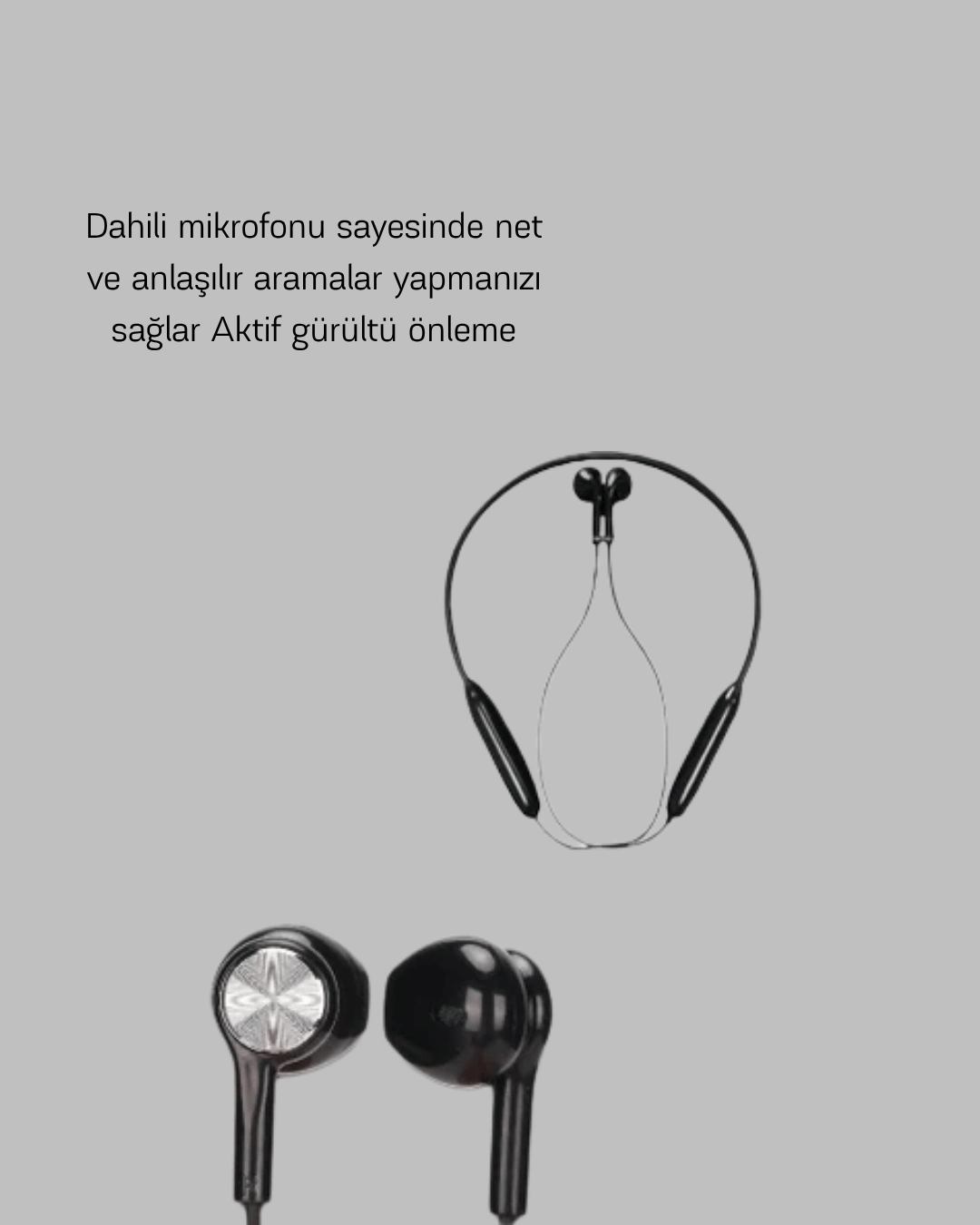 ANC Özellikli Kablosuz Bluetooth Kulaklık – Gürültü Engelleme, Eller Serbest Arama