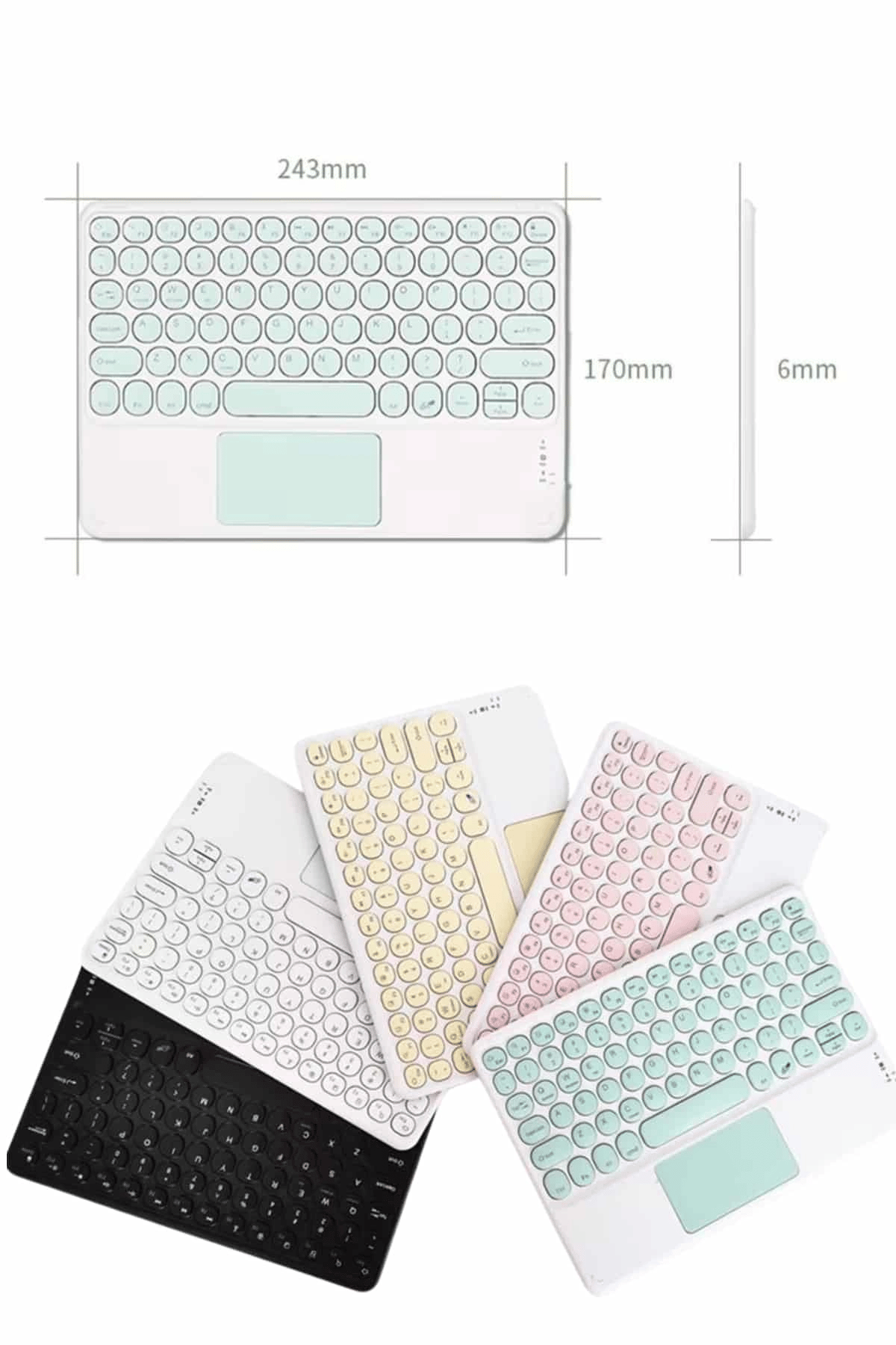 Android ve İOS Uyumlu Bluetooth Klavye Touchpad Slim Kablosuz Wifi Q Klavye