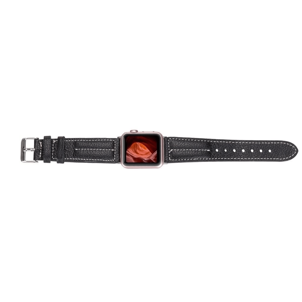 Apple Watch Uyumlu Deri Kordon 42-44-45mm NM3-AS1 Siyah