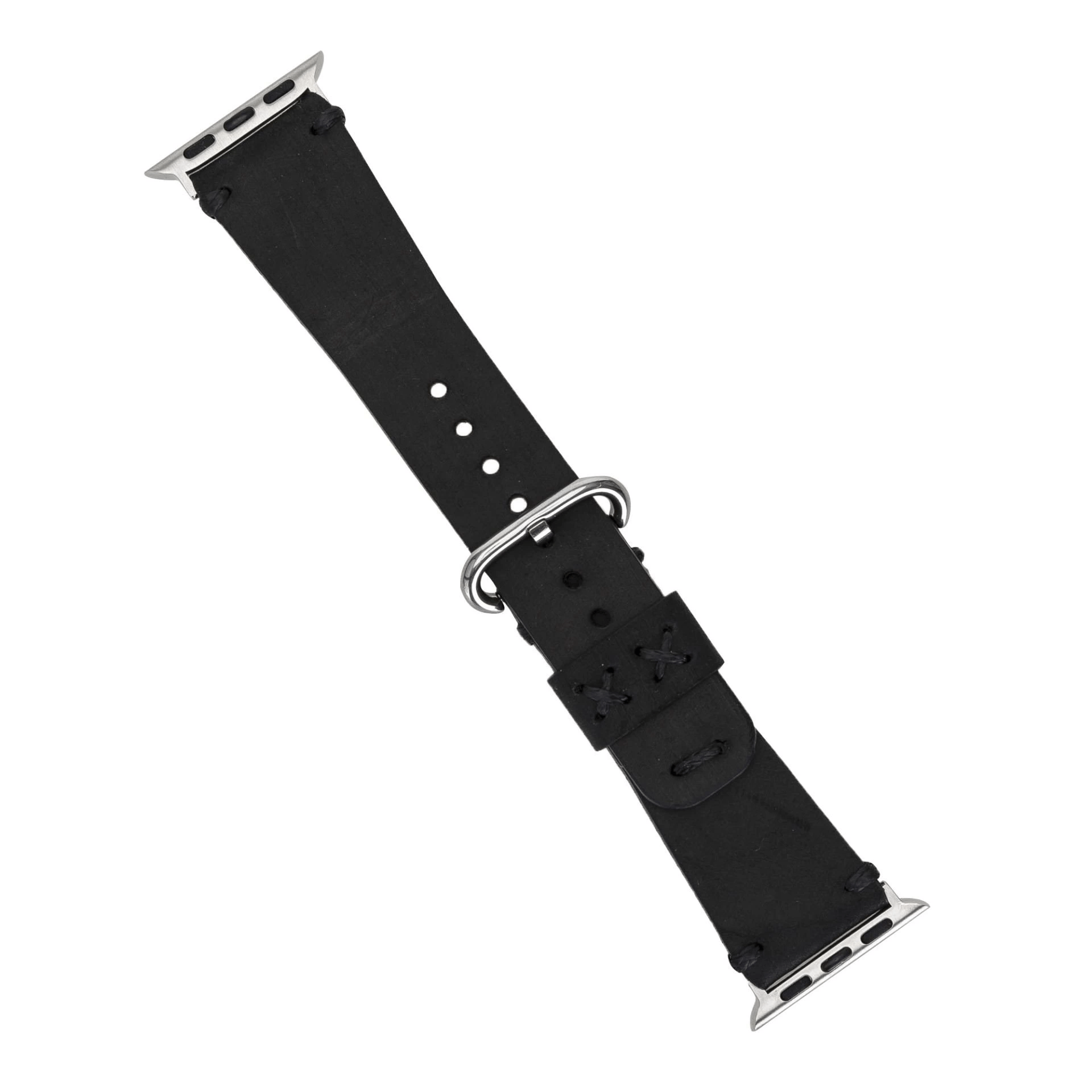 Apple Watch Uyumlu Deri Kordon Orfe 42-44-45mm G1 Siyah