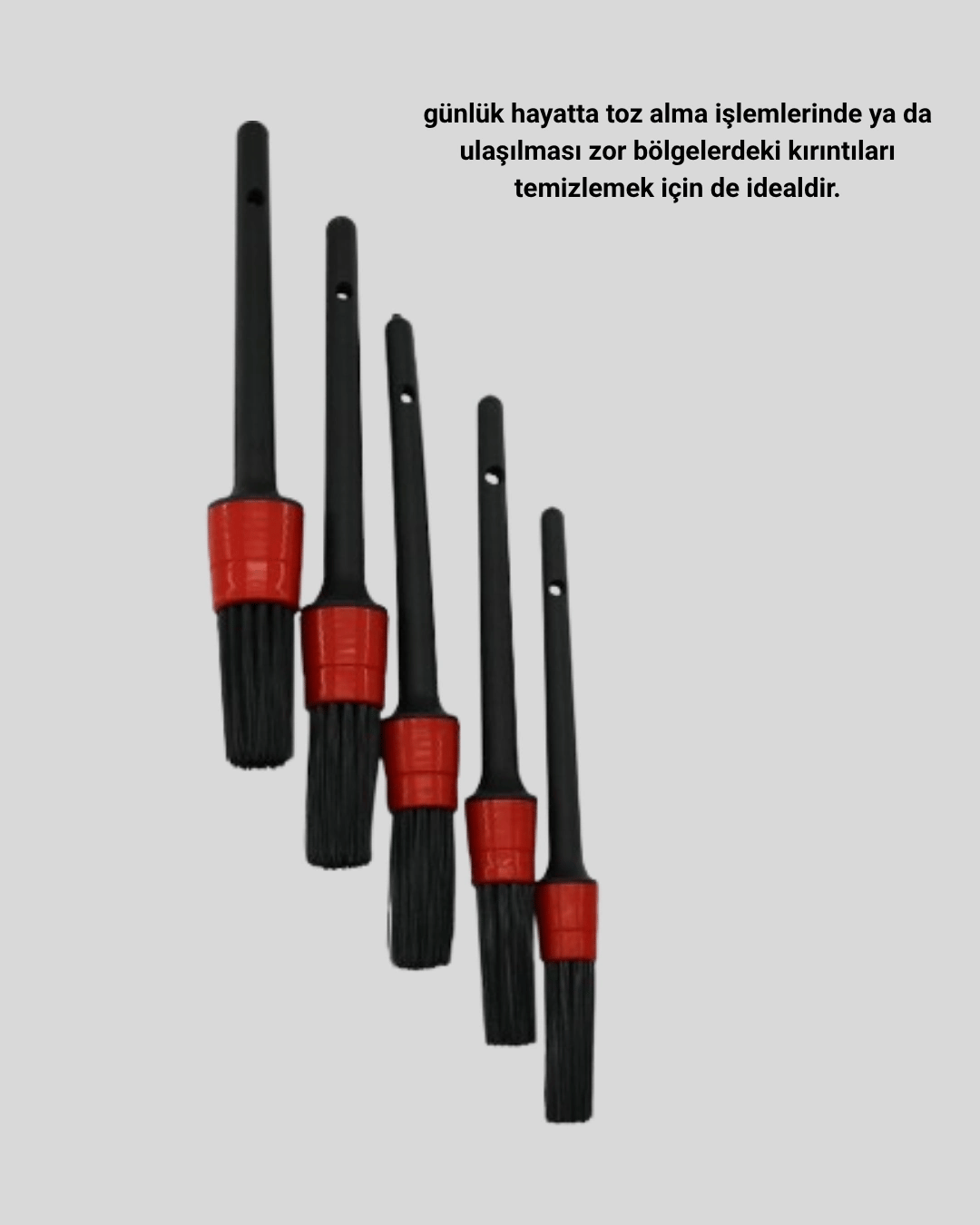 Araç Detay Temizlik Fırçası 5’li Set Çizmeyen Kıl Çok Yönlü Kullanım