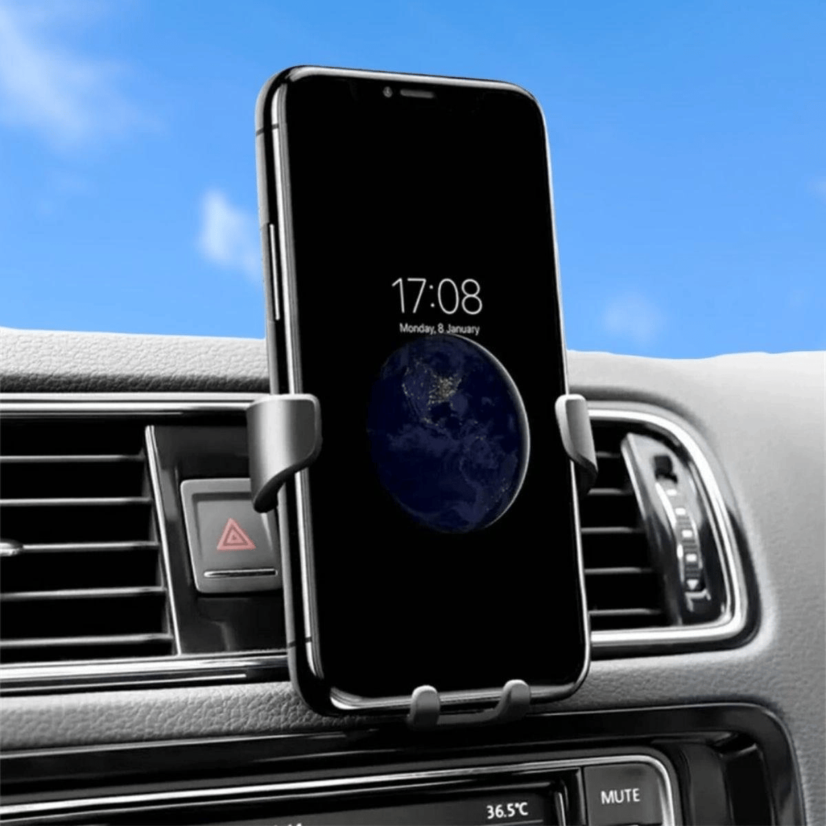 Araç İçi Klima Izgarasına Takılabilen Plastik Oto Telefon Tutucu Gravity Bx40