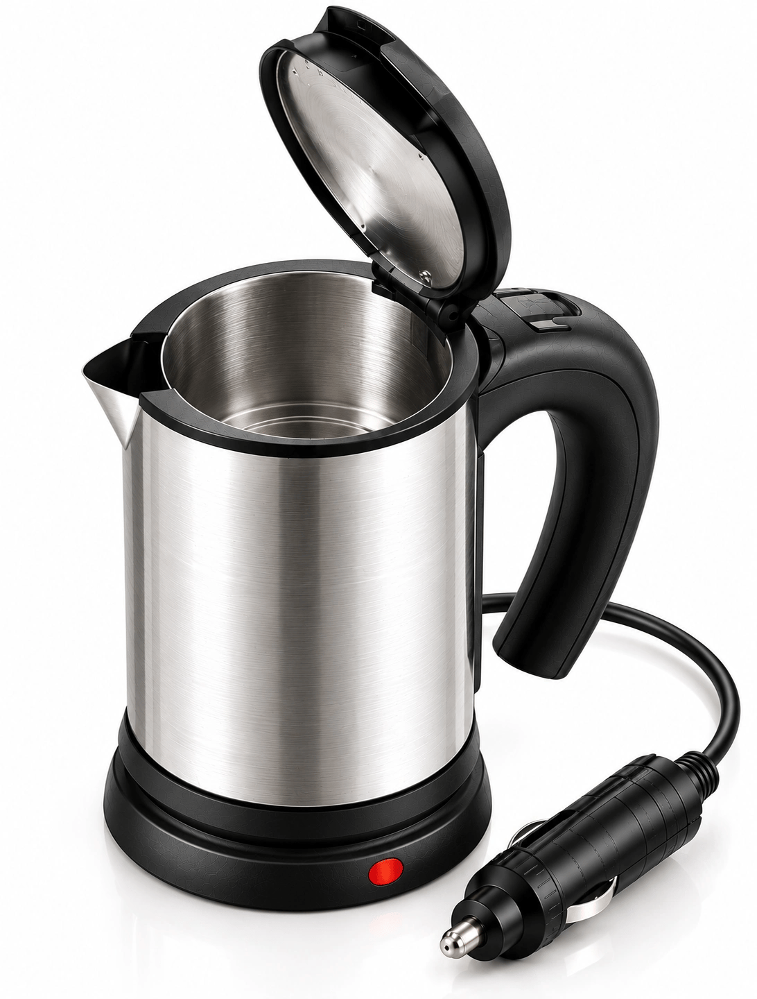 Araç İçi Kullanıma Uygun 12V Elektrikli Su Isıtıcı Paslanmaz Çelik Gövdeli Pratik Kettle