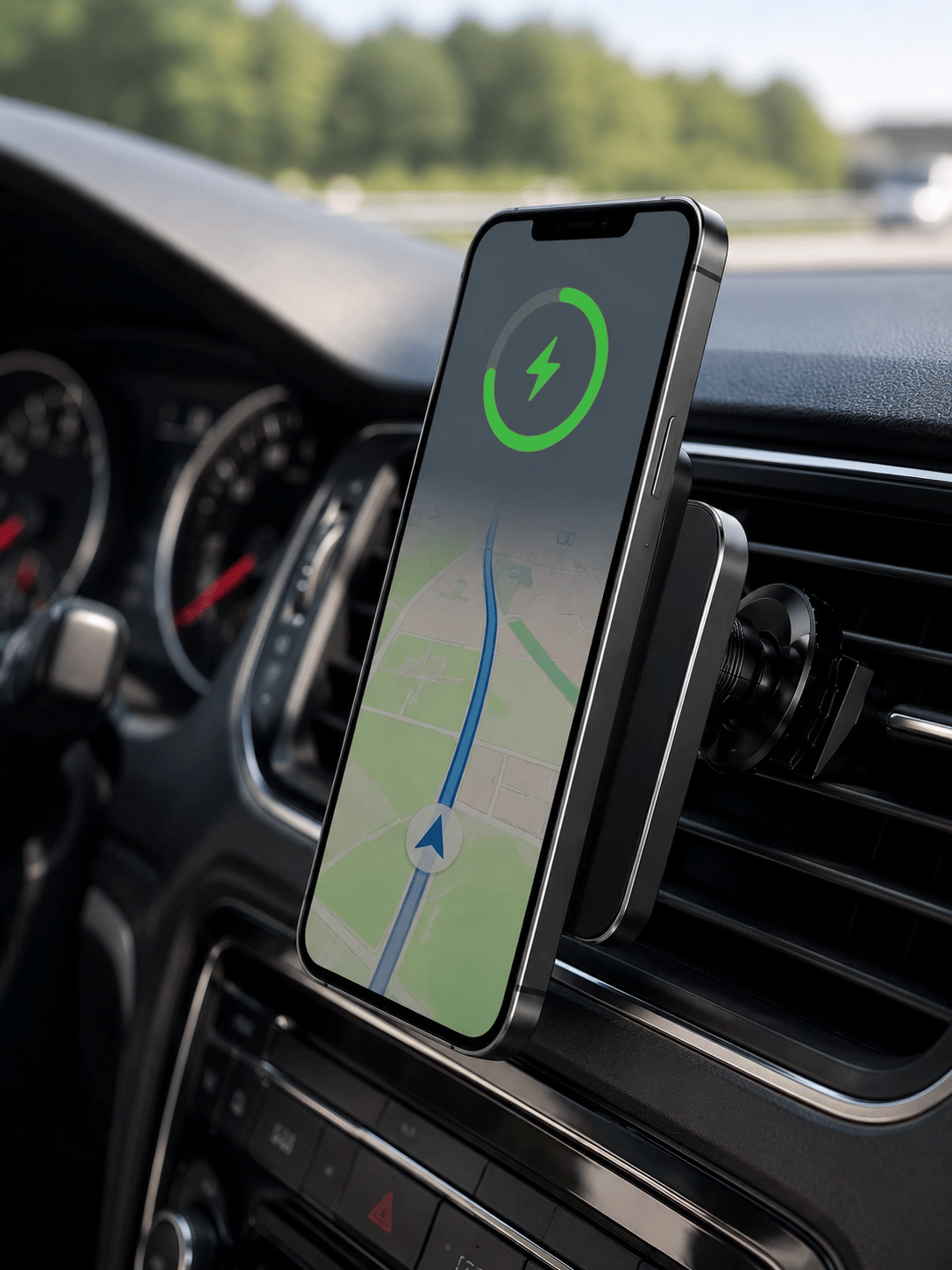Araç İçi Manyetik Telefon Tutucu ve 15W Kablosuz Hızlı Şarj Cihazı