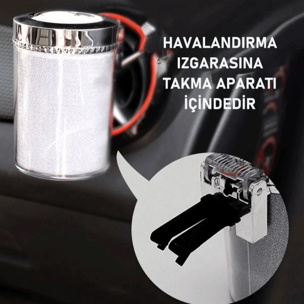 Araç İçi Oto Kokusuz Küllük RGB Işıklı Kapaklı