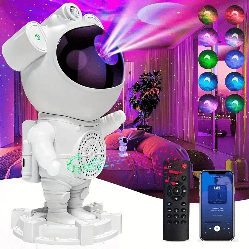 Astronot Gece Lambası Projektör Bluetooth Hoparlör Uzaktan Kumandalı Bx40