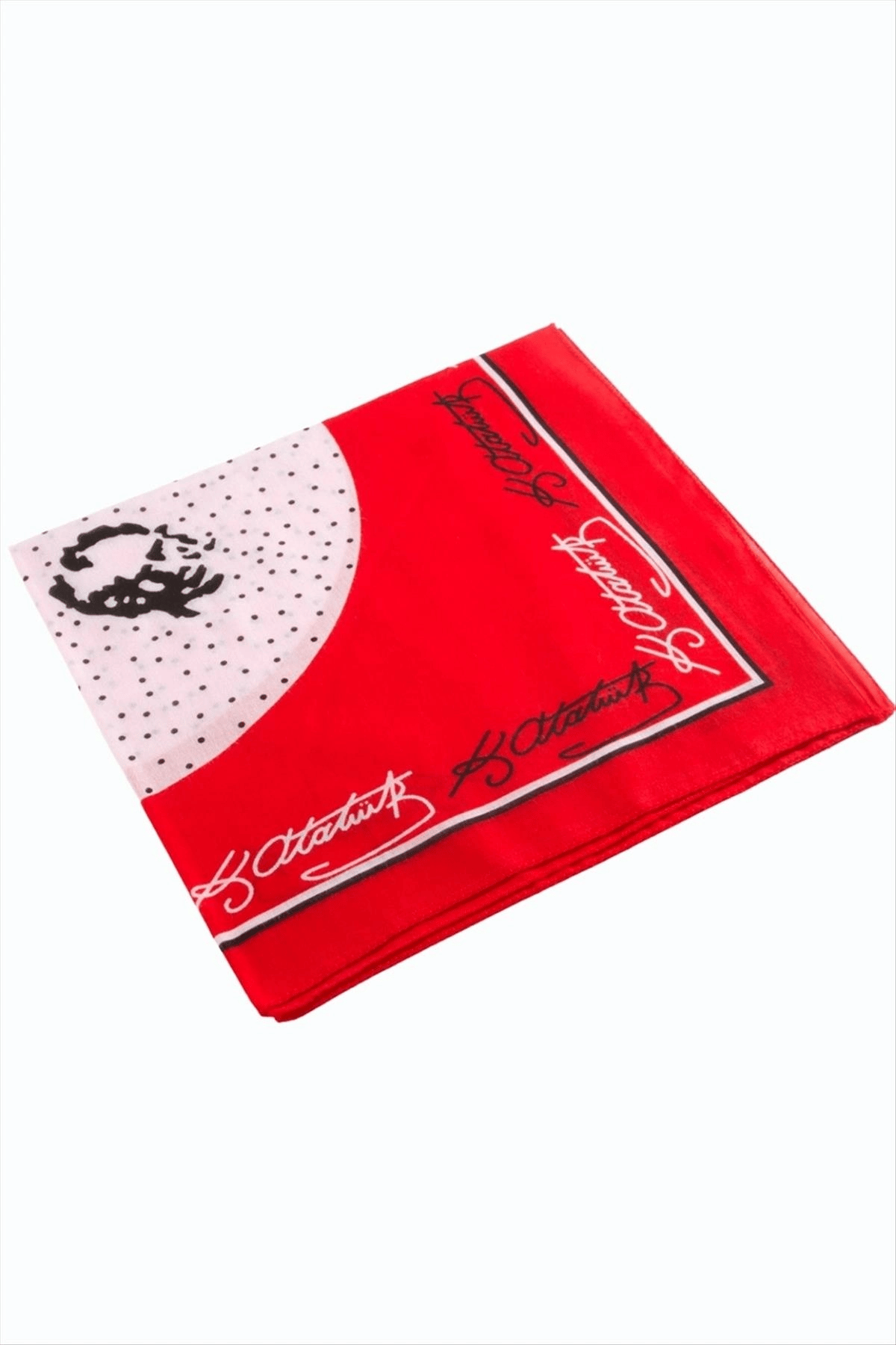 Atatürk İmzalı Desenli Bandana 50*50