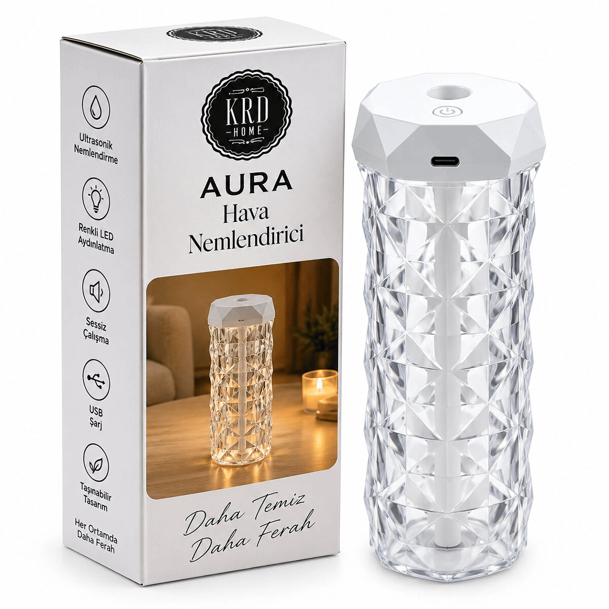 Aura Kristal Hava Nemlendirici Buhar Makine - Koku Giderici Krd-8775 Bx40