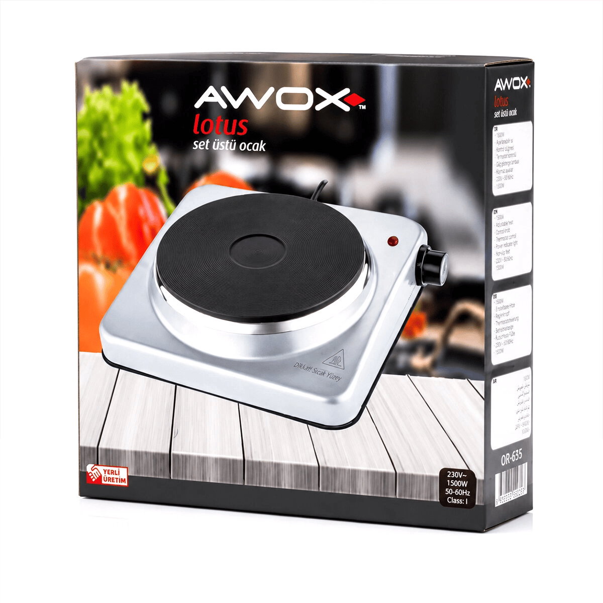Awox Lotus Tek Gözlü Elektrikli Ocak Plate 185mm.1500w Bx40