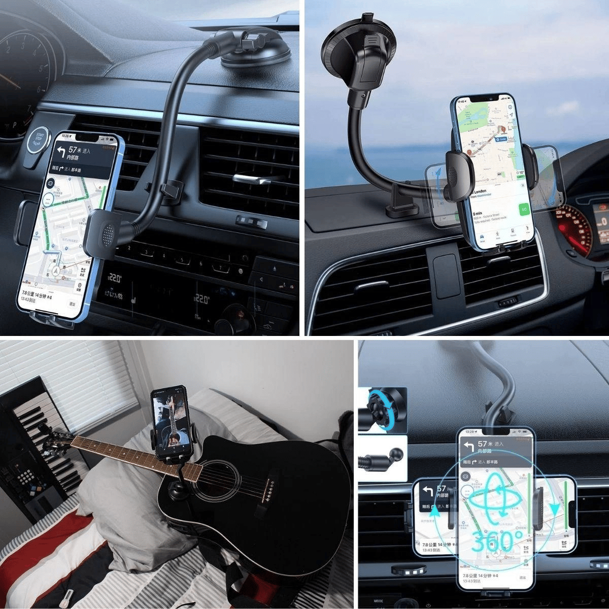 Ayarlanabilir Vakum Kilitli Cam Ve Torpidoya Takılabilen Telefon Tutucu Bx40