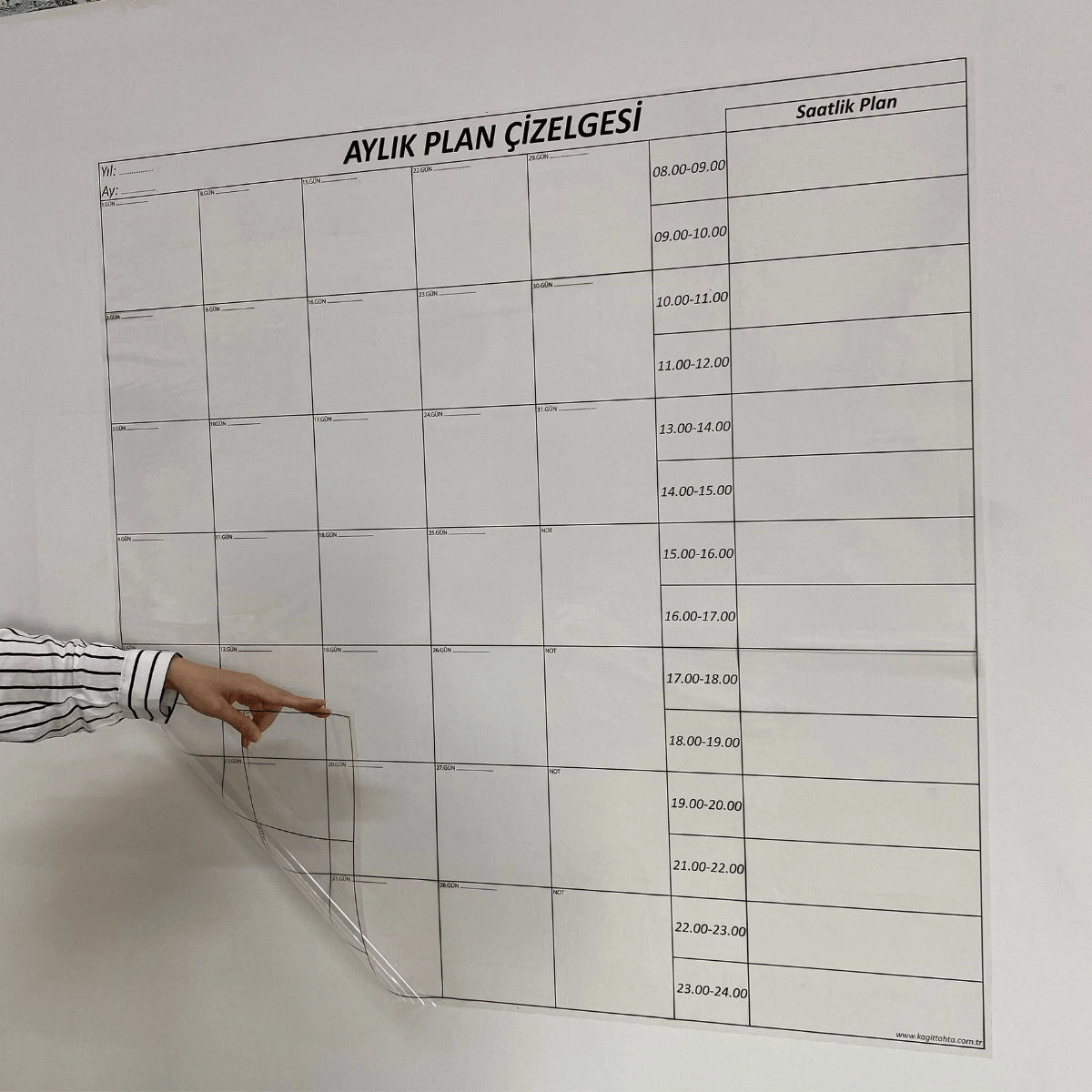 Aylık Planlayıcı Manyetik Duvar Stickerı Takvim Plan Çizelgesi Bx40