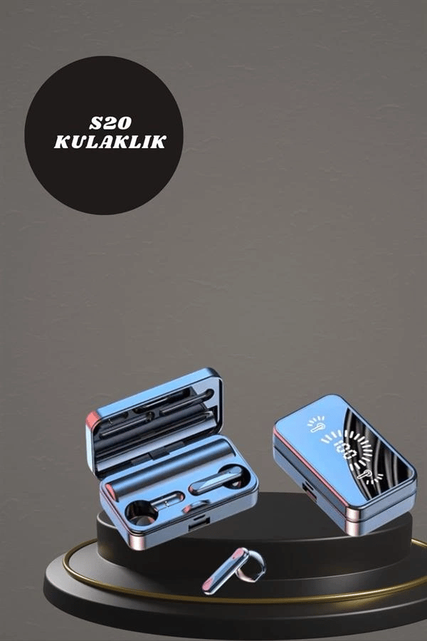 Aynalı Bluetooth Kulaklık ve 7 Kordonlu Akıllı Saat Dijital Göstergeli Uzun Pil Ömrü