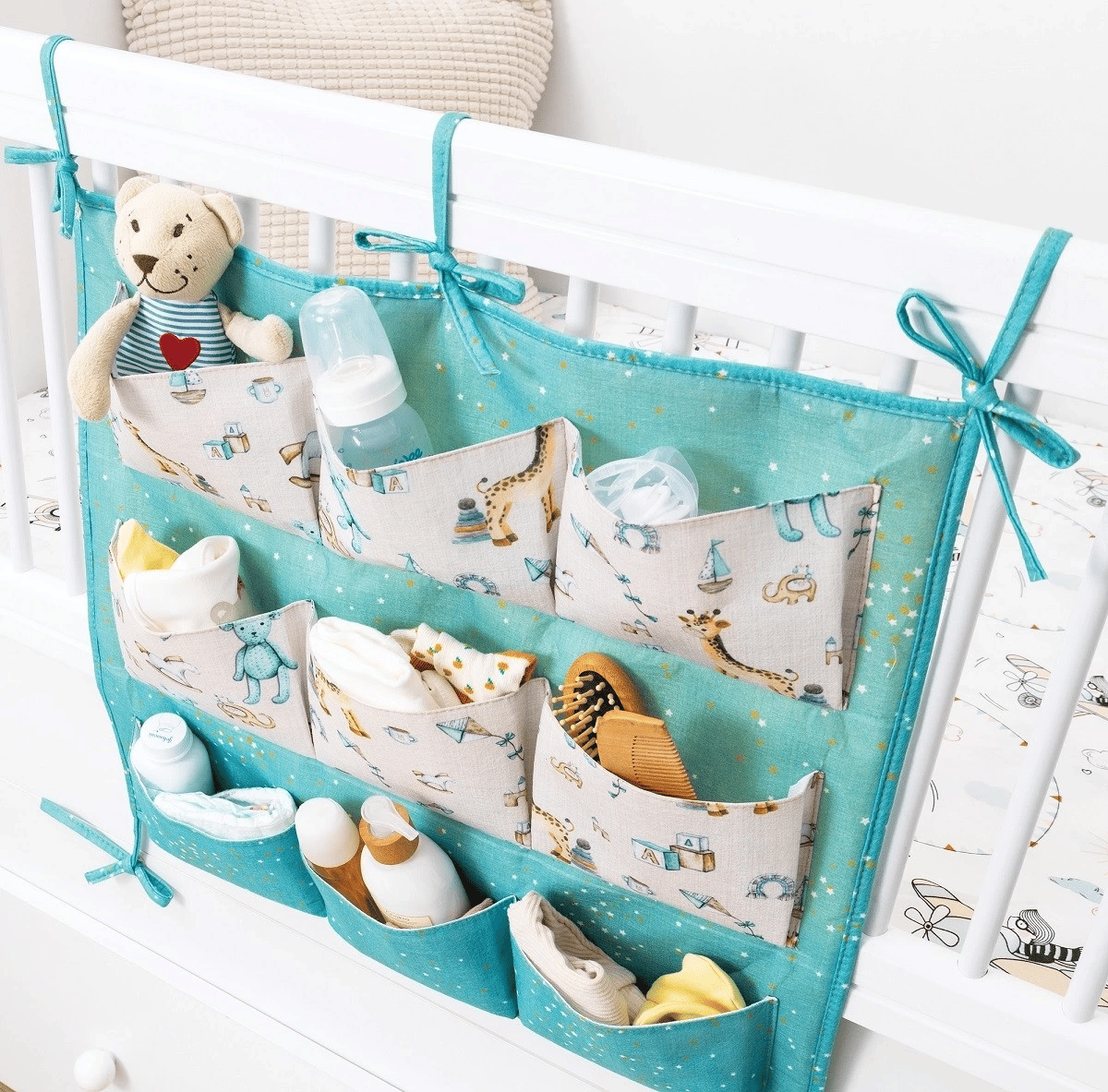Baby 9 Cepli Bağlamalı Beşik Kenarı Düzenleyici (yeşil)
