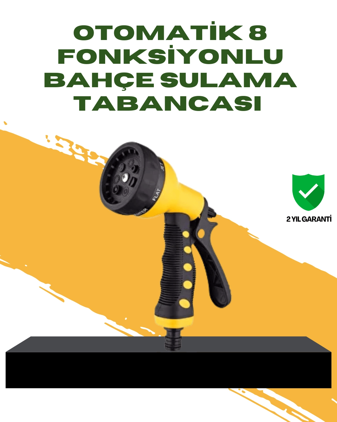 Bahçe Sulama Tabancası Hortum Ucu 8 Fonksiyonlu Ayarlanabilir