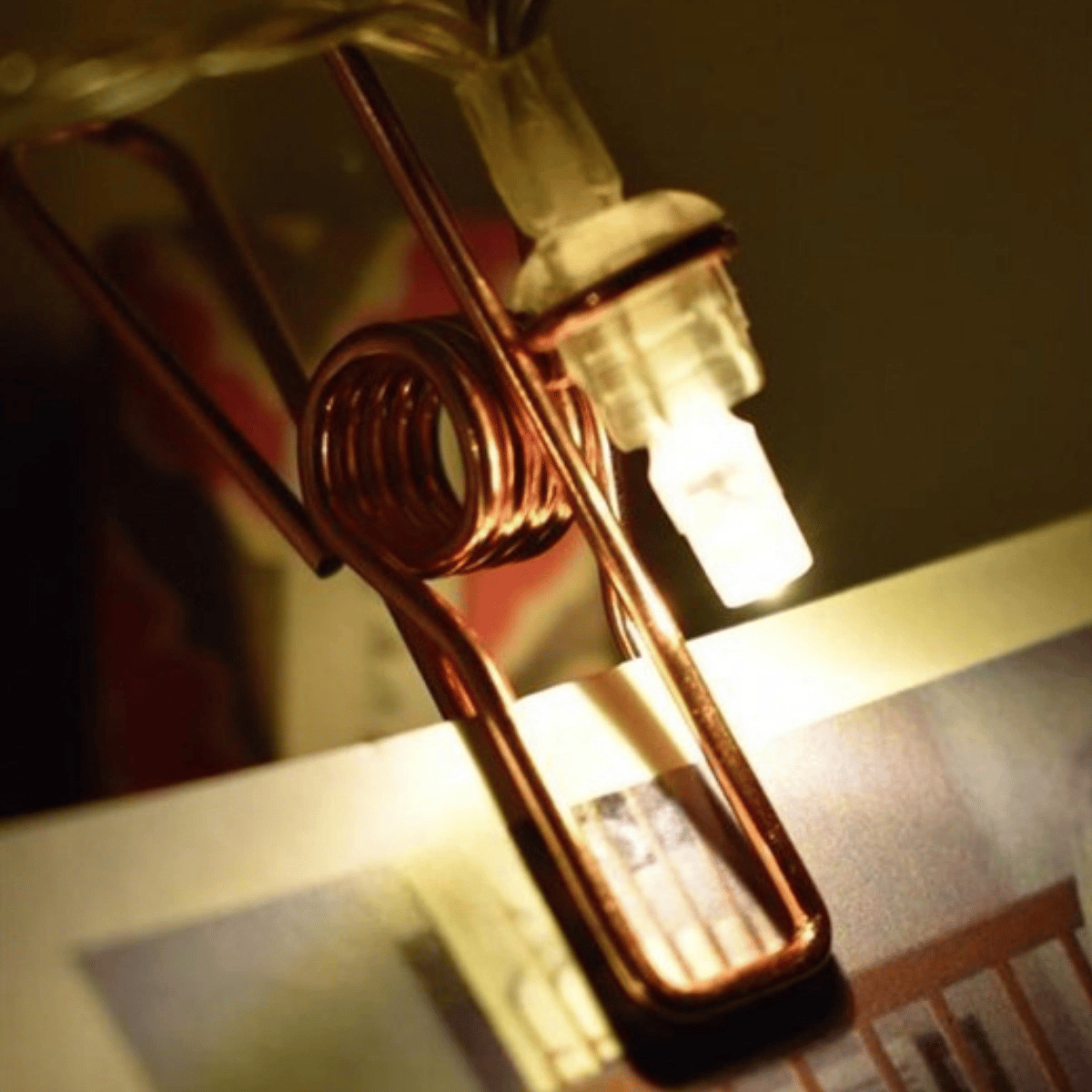 Bakır Renkli Led Işıklı Fotoğraf Asma Işık Süsleme Mandalları Bx40