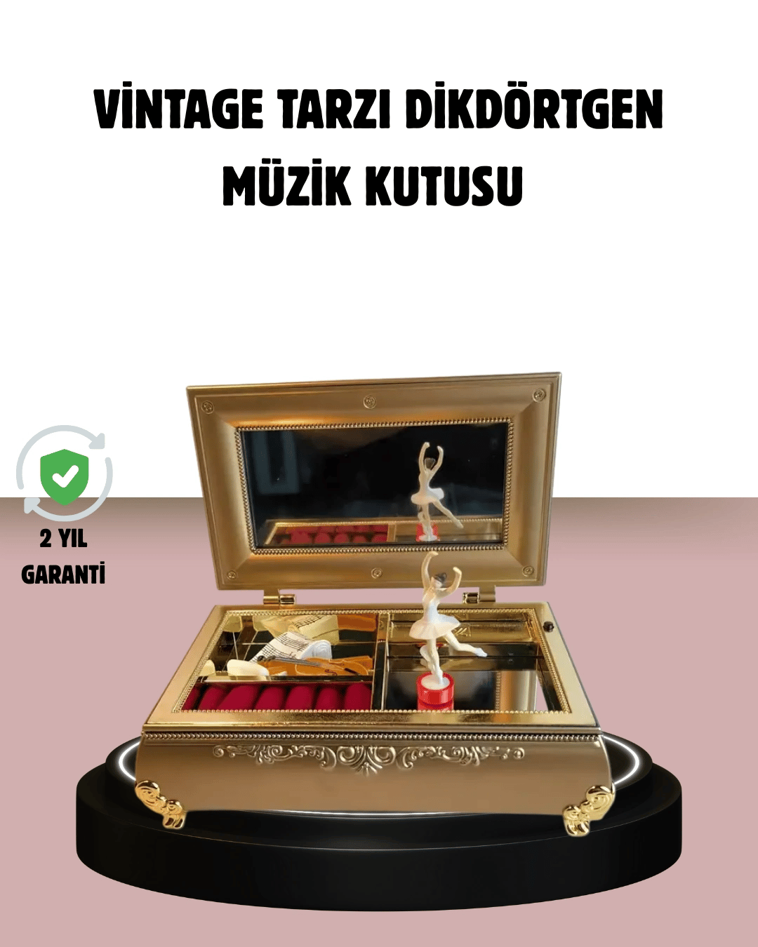 Balerinli Müzikli Takı Kutusu Piyano Tasarım Kız Çocuk Hediyelik