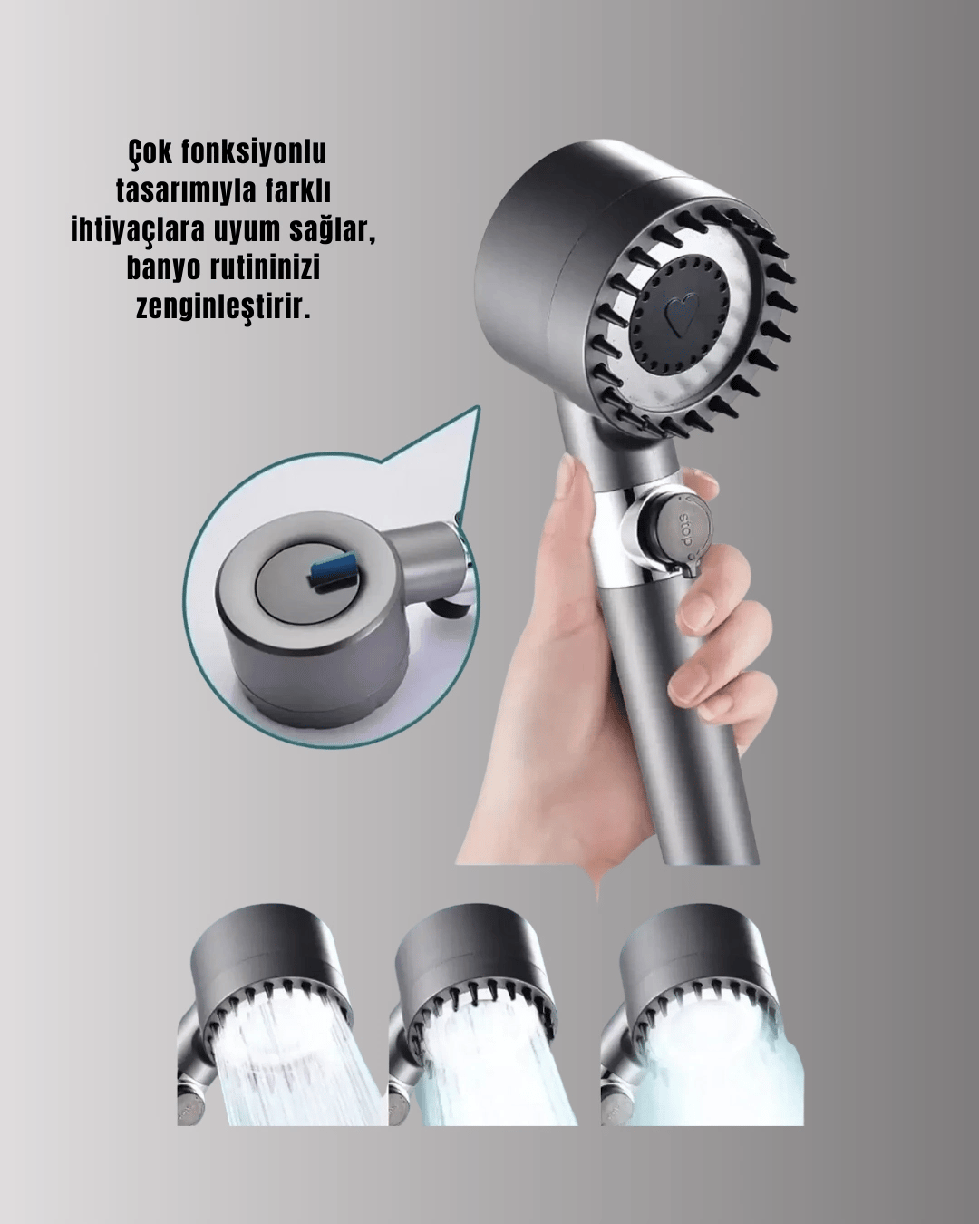 Banyo İçin Filtreli Duş Başlığı Pratik Kullanım