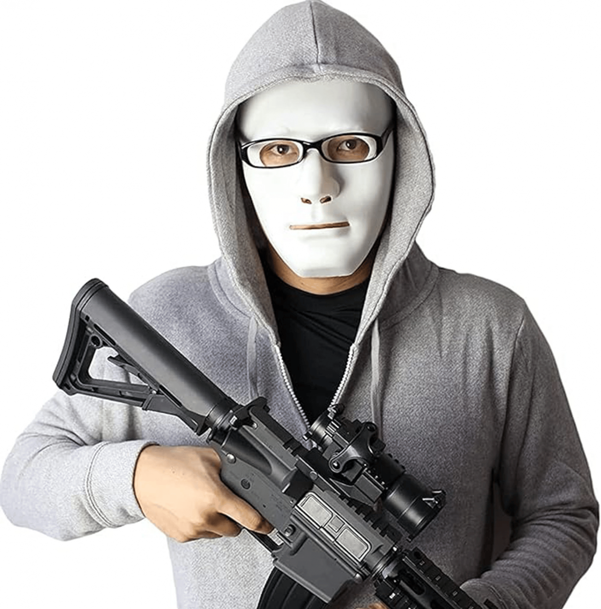 Beyaz Renk Hip Hop Anonim Jabbawockeez Dans Maskesi 18x19 Cm Bx40