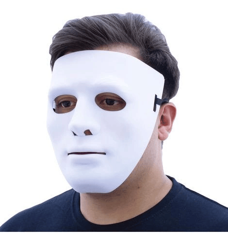 Beyaz Renk Hip Hop Anonim Jabbawockeez Dans Maskesi 18x19 Cm Bx40