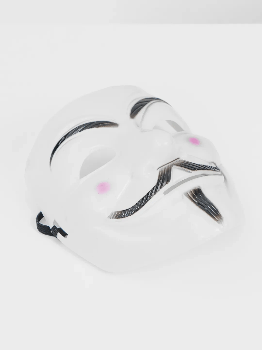 Beyaz Renk Pembe Yanaklı İthal V For Vendetta Maskesi Bx40