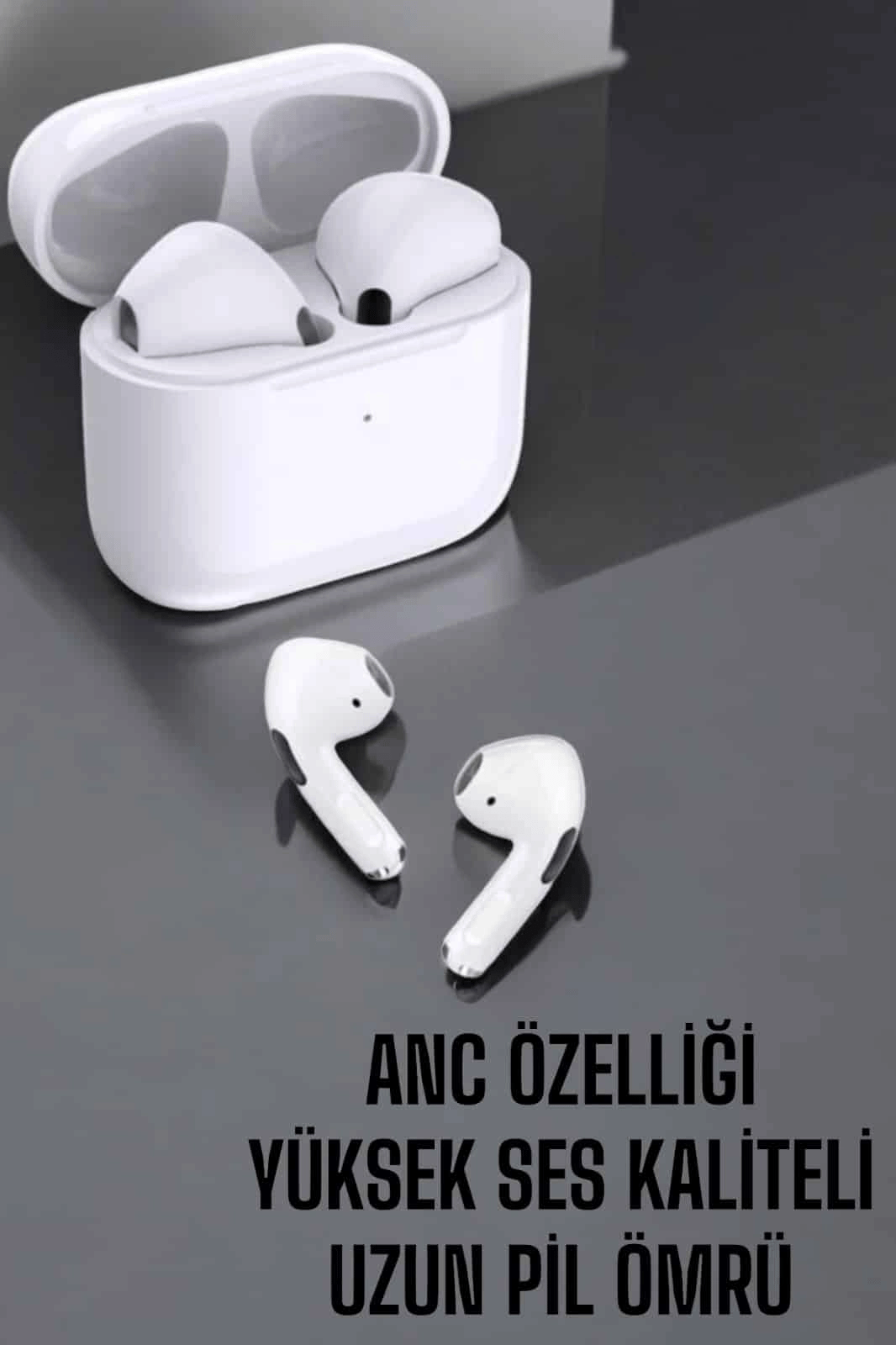 Beyaz Yeni Nesil Pro Bluetooth Kulaklık Yüksek Ses Kaliteli ANC Özelliği