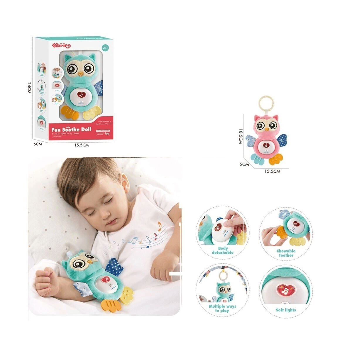 BIB6008 -Vardem Işıklı Ve Sesli Bebek Baykuşu