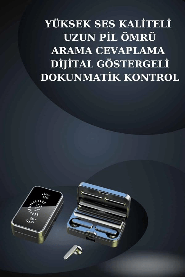 Bileklikli Amoled Ekran Akıllı Saat ve Dijital Göstergeli Kablosuz Bluetooth Kulaklık ANC/ ENC