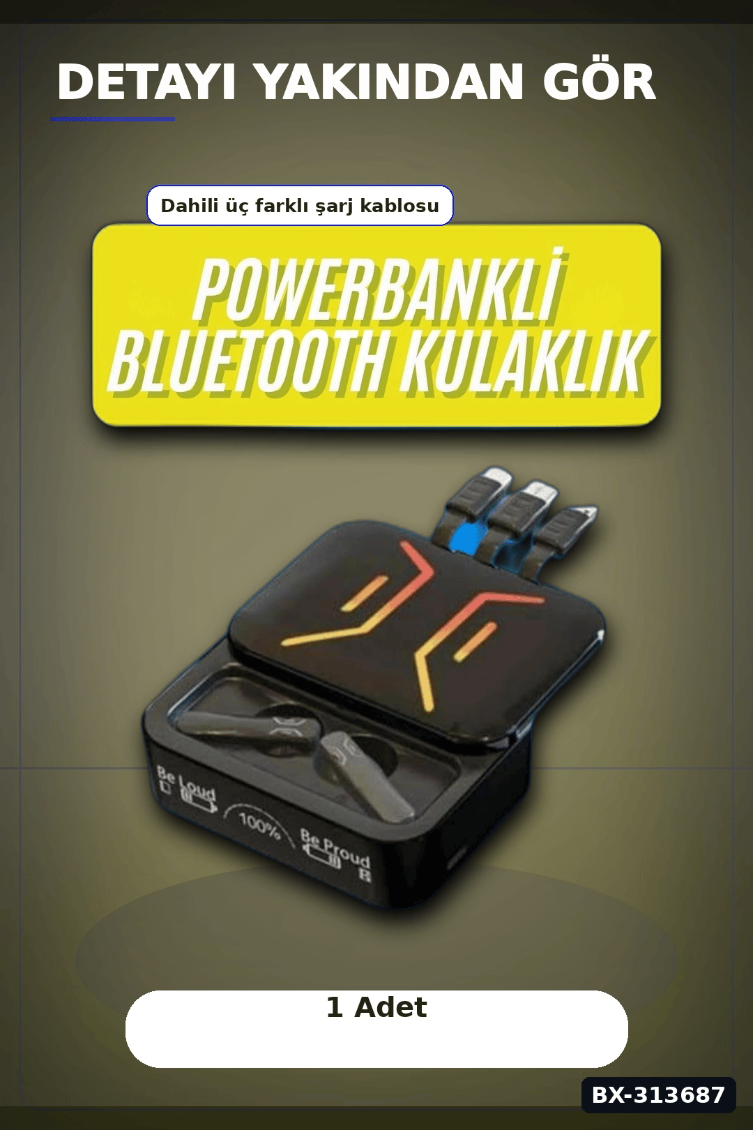 Bluetooth 5.2 Oyun Kulaklığı Dahili Powerbank Kablolu Ve Kablosuz Düşük Gecikme 1 Adet BX-313687