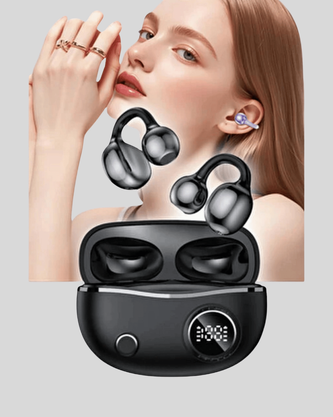 Bluetooth 5.4 Kablosuz Kulaklık – Açık Kulak Güvenli Tasarım ve Hızlı Şarj Özelliği