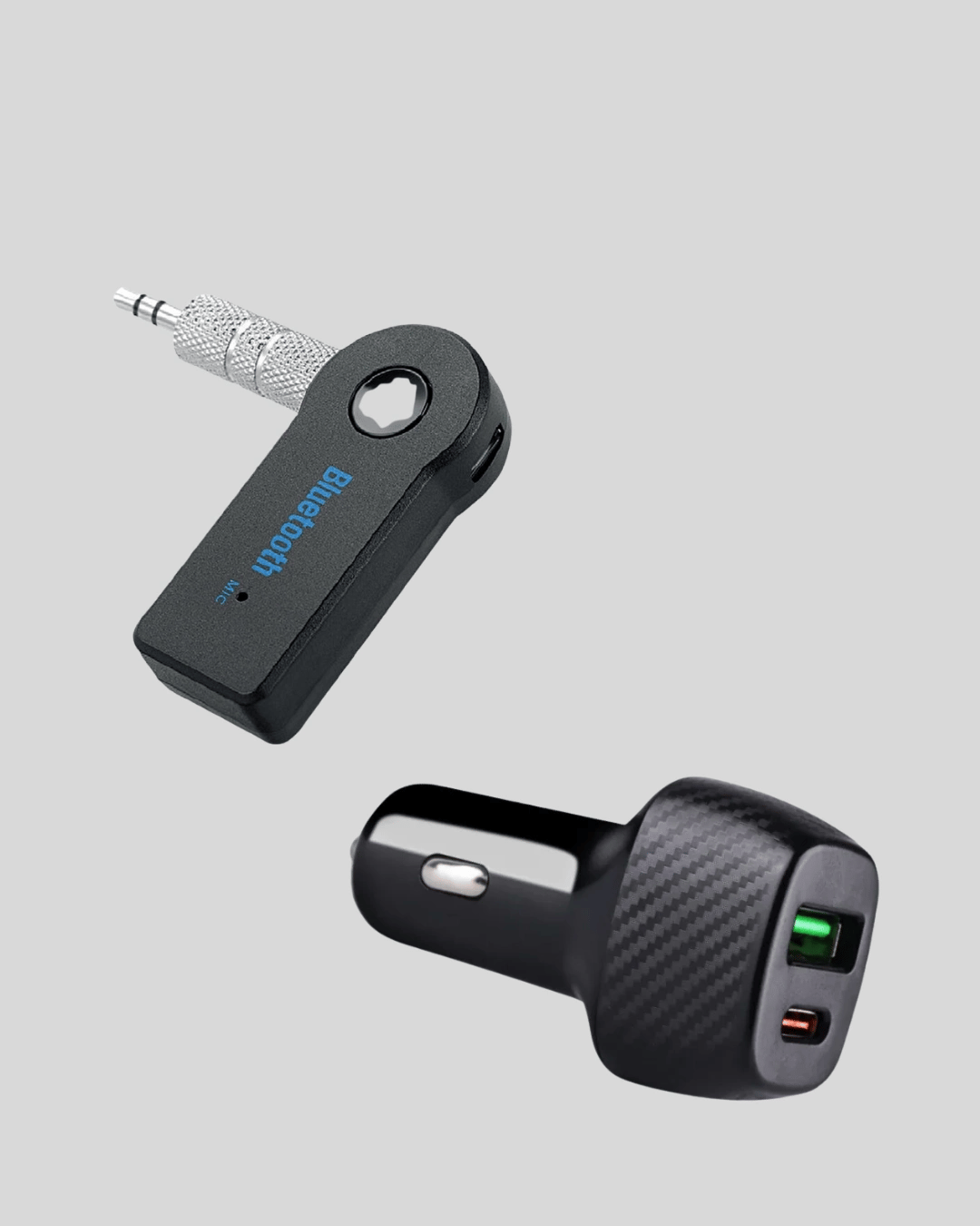 Bluetooth AUX Çevirici ve PD Destekli Araç Şarj Cihazı 2’li Set