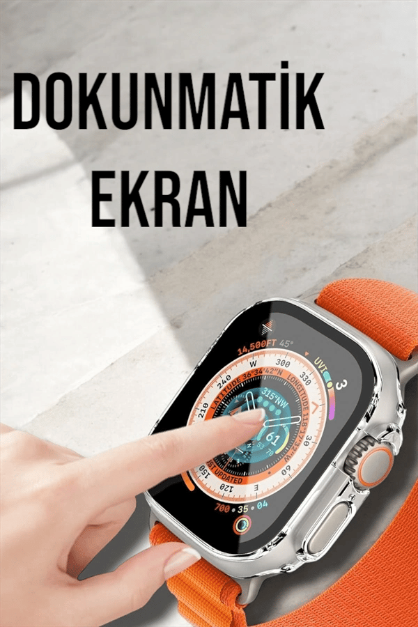 Bluetooth Bağlantılı 49MM Dokunmatik Akıllı Saat Sağlık ve Spor Takip Özellikli