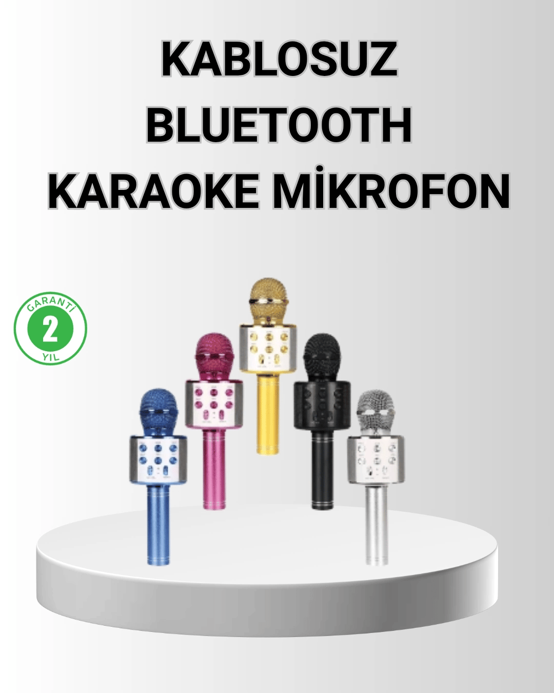 Bluetooth Karaoke Mikrofon – Yüksek Ses Kalitesi, Yankı Efektli, Uzun Ömürlü Pil
