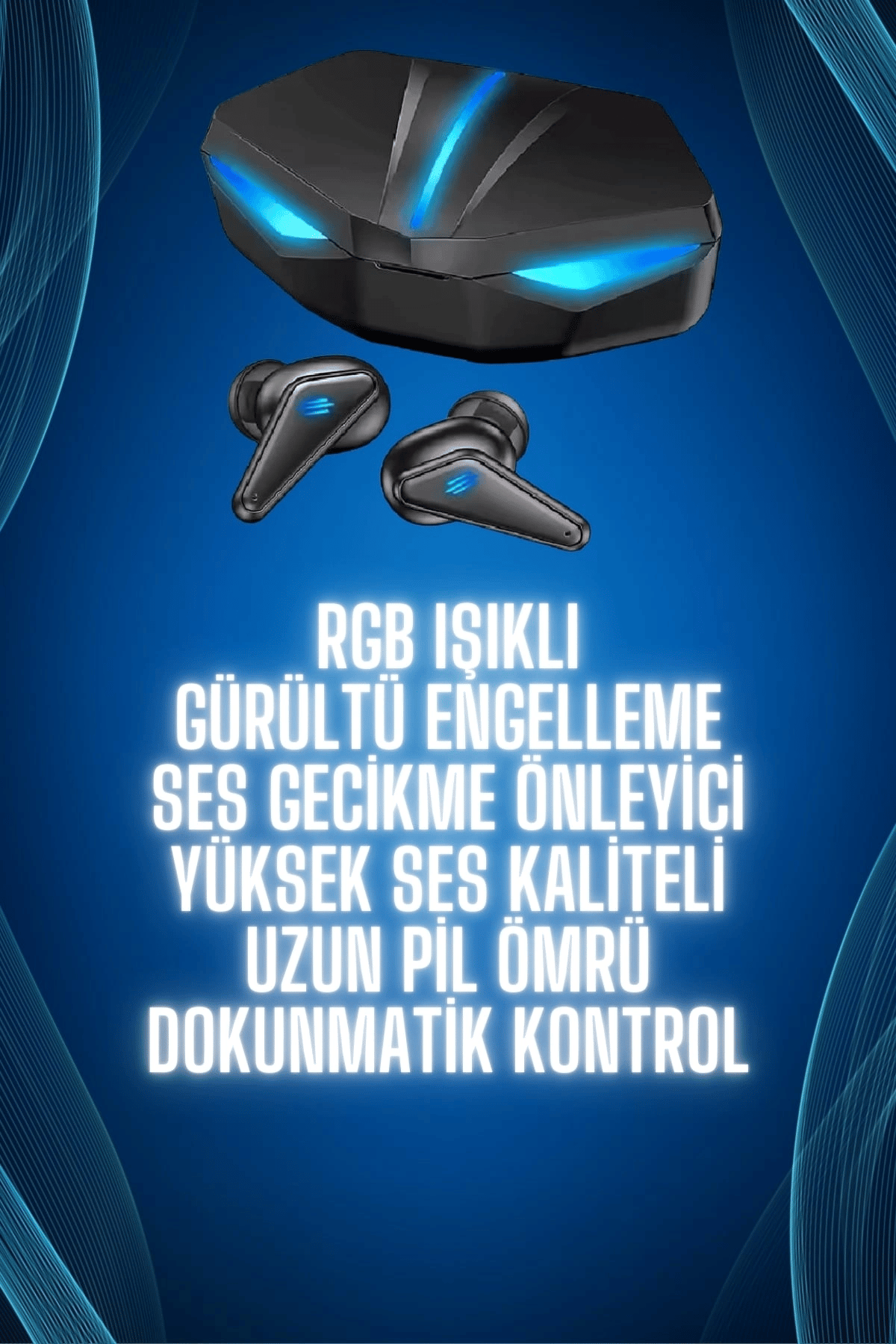 Bluetooth Kulaklık Oyuncu Kulaklığı RGB Işıklı Oyunlarda Düşük Gecikme