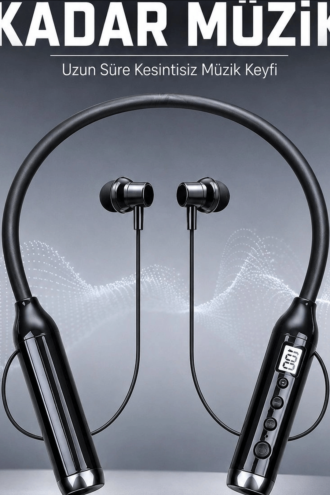 Bluetooth V4.0 Boyun Kulaklık 600 Saat Bekleme Dijital Göstergeli Çift Cihaz Bağlantılı BX-313557